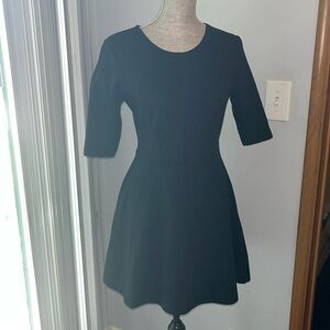 TopShop Black Short Sleeve Thermal Skater Fit & Flare Dress Sz US 6
